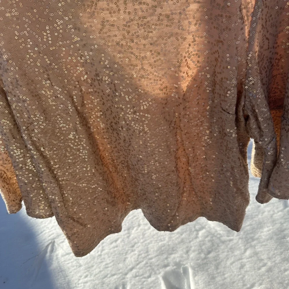Anthropologie Gold Sequin Blouse - Picture 4 of 9